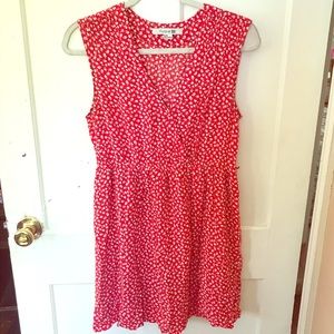 Red dress with white flowers